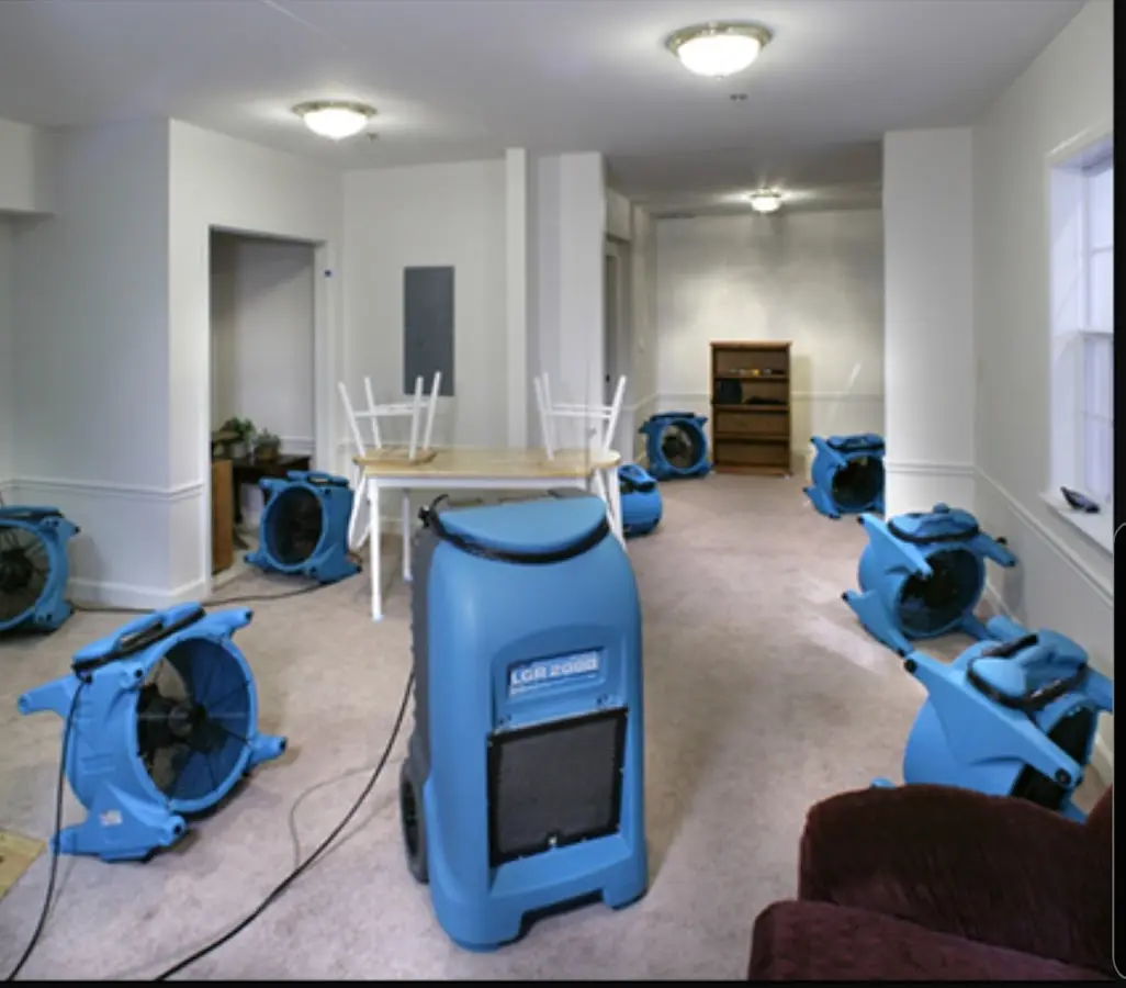 Air movers and dehumidifier setup for Water Extraction & Removal in Florence-Graham